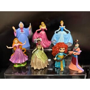 Disney Princess Mermaid Ariel Cinderella Aurora Belle Merida Figures Lot